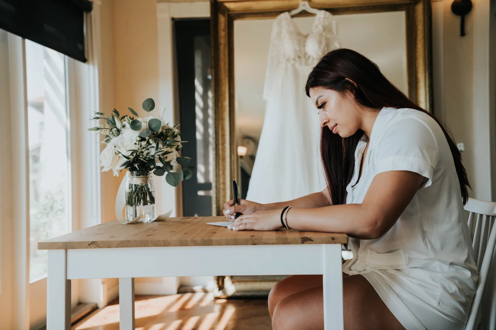 bride writing vows